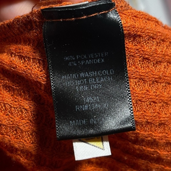 Anthropologie Sunday in Brooklyn Burnt Orange Waffle Knit Pullover Sweater Large - Picture 8 of 8